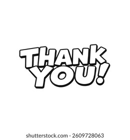 Thank you typography pop art text clip sticker