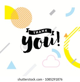 Thank you. Typography for poster, invitation, greeting card or t-shirt. Vector lettering, inscription, calligraphy design. Text background