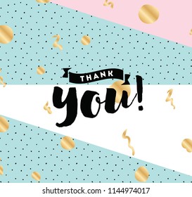 Thank you. Typography for poster, invitation, greeting card or t-shirt. Vector lettering, inscription, calligraphy design. Text background