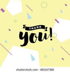 Thank you. Typography for poster, invitation, greeting card or t-shirt. Vector lettering, inscription, calligraphy design. Text background