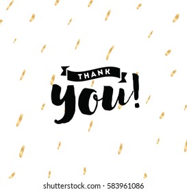 Thank you. Typography for poster, invitation, greeting card or t-shirt. Vector lettering, inscription, calligraphy design. Text background