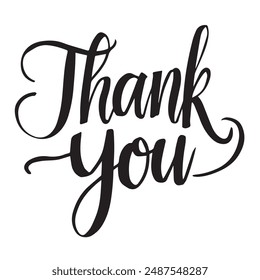 Thank You Typography silhouette vector art illustration