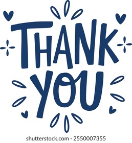 Thank you typography silhouette vector art