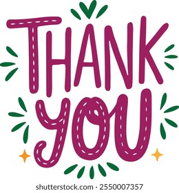 Thank you typography silhouette vector art