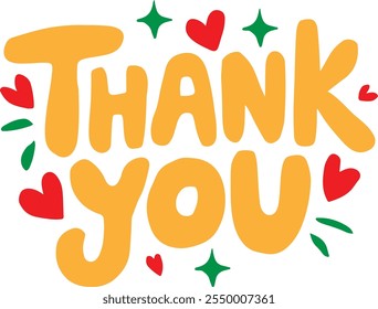 Thank you typography silhouette vector art