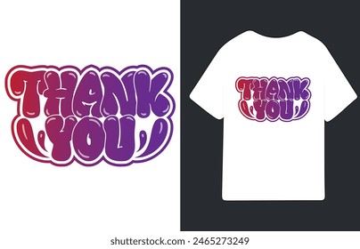 Thank you typography slogan graffiti style t shirt design