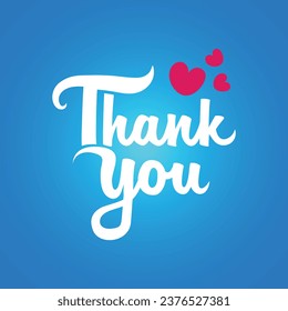 Thank you typography vector background