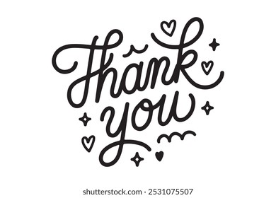 Thank you typography vector illustration design on white background 