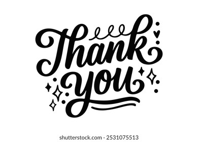 Thank you typography vector illustration design on white background 