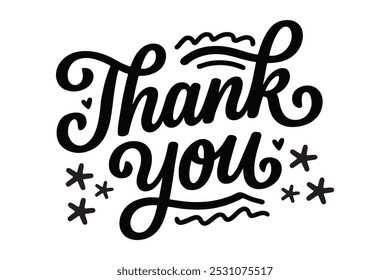 Thank you typography vector illustration design on white background 