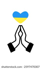 Thank you Ukraine icon, prayer, meditation, or a gesture of respect