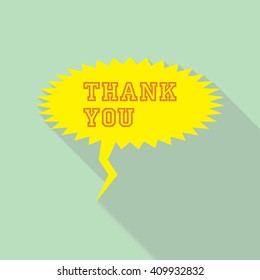 Thank you vector, appreciation and gratitude speech bubble. Series of cute speech balloon with shadows and writing on it. Icons set for business.  