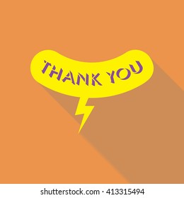 Thank you vector, appreciation and gratitude speech bubble. Series of cute speech balloon with shadows and writing on it. Icons set for business.  