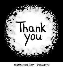 Thank You .Vector calligraphic design. Hand drawn element for t-shirt, flyer, poster, card.