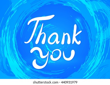 Thank You .Vector calligraphic design. Hand drawn element for t-shirt, flyer, poster, card.