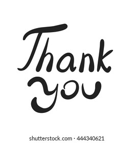 Thank You .Vector calligraphic design. Hand drawn vector element for t-shirt, flyer, poster, card.