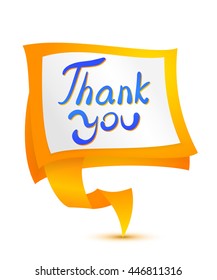 Thank You .Vector calligraphic design. Hand drawn element for t-shirt, flyer, poster, card.