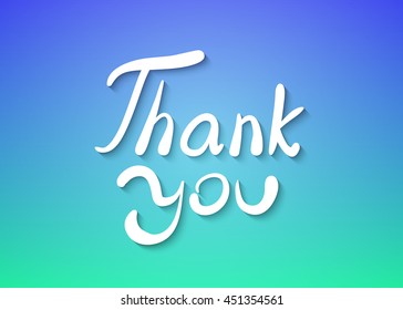 Thank You .Vector calligraphic design. Hand drawn element for t-shirt, flyer, poster, card.