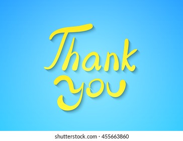 Thank You .Vector calligraphic design. Hand drawn element for t-shirt, flyer, poster, card.