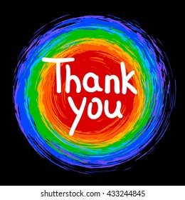 Thank You .Vector calligraphic inspirational design. Hand drawn element. Motivation quote for t-shirt, flyer, poster, card.
