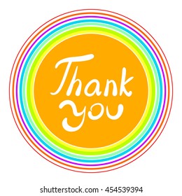 Thank You. Vector calligraphic inspirational design. Hand drawn element. Motivation quote for t-shirt, flyer, poster, card