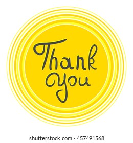 Thank You. Vector calligraphic inspirational design. Hand drawn element. Motivation quote for t-shirt, flyer, poster, card