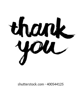 Thank you. Vector calligraphy. Handwritten lettering. Ink illustration. Dark brush.