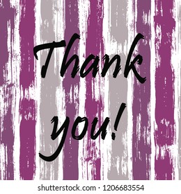Thank you vector card with brush dandelion flowers. Pink, green, blue, yellow and violet blow balls and letters. Greeting banner illustration.