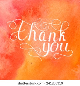 Thank you vector card with hand written text