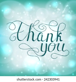 Thank you vector card with hand written text