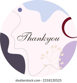Thank you, vector cards set of lettering