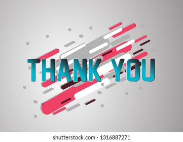 thank you, vector confetti, banner or poster for sport event.