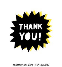 Thank you! Vector cute poster with motivation quote. Decorative elements in scandinavian minimalistic style