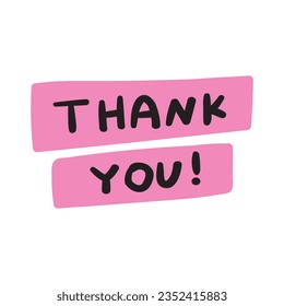 Thank you. Vector graphic design. Illustration on white background.