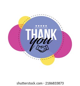 Thank You Vector Graphic with Handshake and Colorful Circles