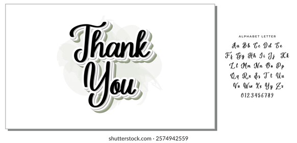 THANK YOU. VECTOR HAND LETTERING QUOTE PHRASE WITH MEANING