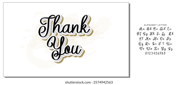 THANK YOU. VECTOR HAND LETTERING QUOTE PHRASE WITH MEANING