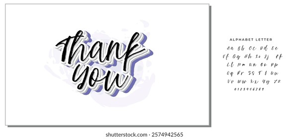 THANK YOU. VECTOR HAND LETTERING QUOTE PHRASE WITH MEANING