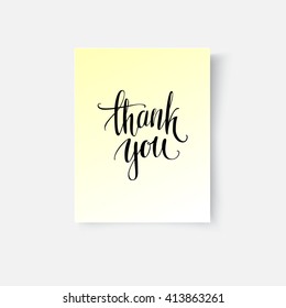 Thank you. Vector hand lettering on a piece of white paper.