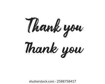 Thank you vector.. Thank you handwritten isolated on white background. Hand drawn lettering style calligraphy.