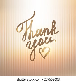 thank you, vector handwritten text with heart