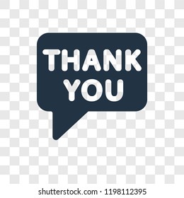 Thank you vector icon isolated on transparent background, Thank you transparency logo concept