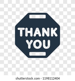 Thank you vector icon isolated on transparent background, Thank you transparency logo concept