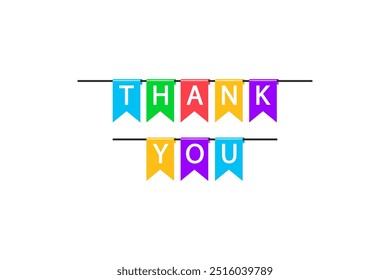 thank you vector. thank you vector icon made of paper attached to a background
