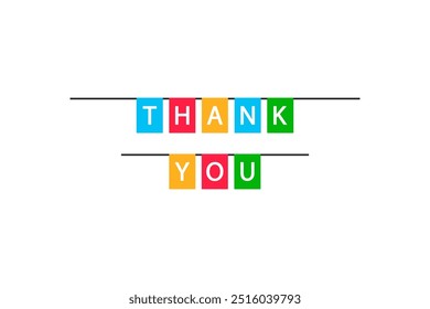 thank you vector. thank you vector icon made of paper attached to a background