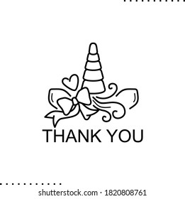 Thank you and  vector icon in outline