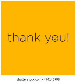 Thank You! (Vector Illustration in Flat Style Design) With Smiley Face