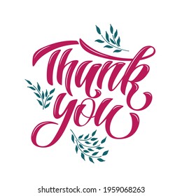 Thank you - vector illustration with hand lettering