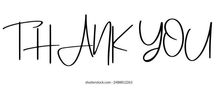 Thank you vector illustration in stylish text ,banner art,decorated text for packaging,poster,hoadings