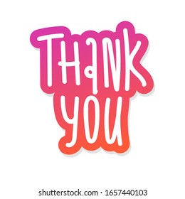 Thank You - vector illustration for your business presentations. sticker lettering hand drawing isolated on white